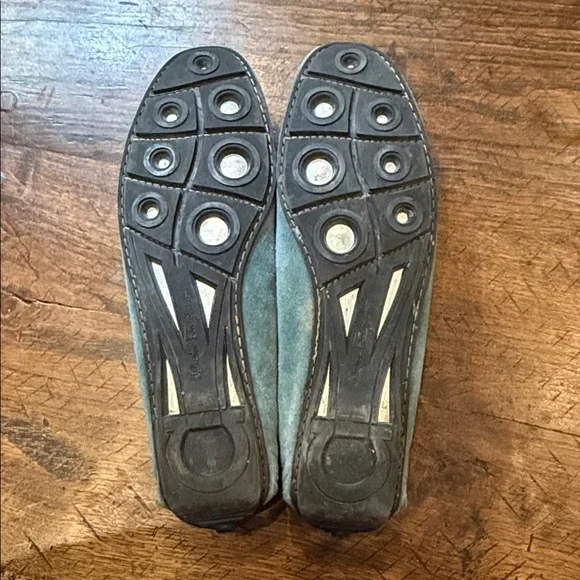 Salvatore Ferragamo Teal Suede Loafers - Picture 7 of 7